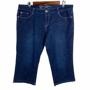 Yom Yom Sparkly Sequin Back Pocket Capri Jean Pants Women's Junior Size 13 Dark